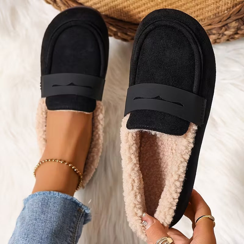 Sara I Comfortable Black Loafers