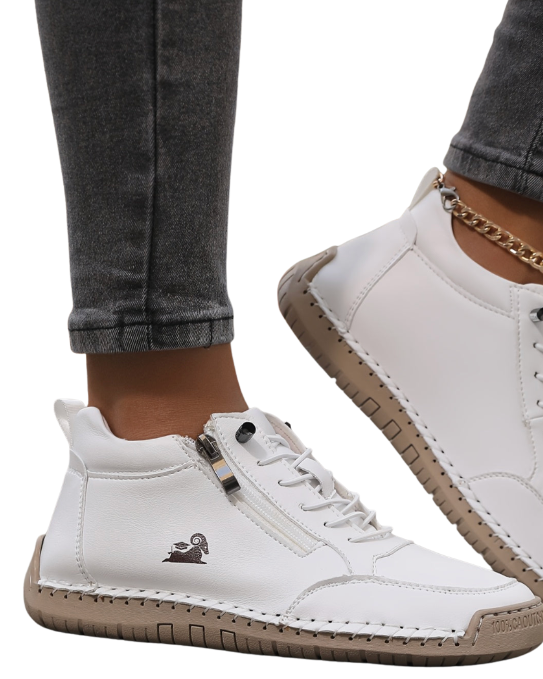 Ella | Beige Lace-Up Footwear