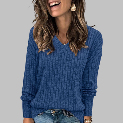 Deri | Comfy V-Neck Long Sleeve Sweater