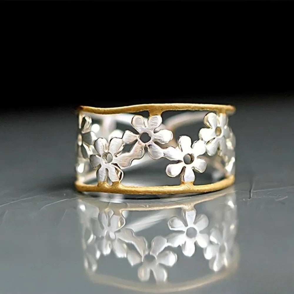 Unique Hollow Pattern Flower Ring