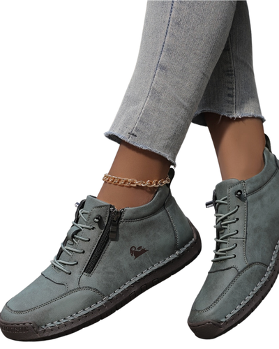 Ella | Beige Lace-Up Footwear