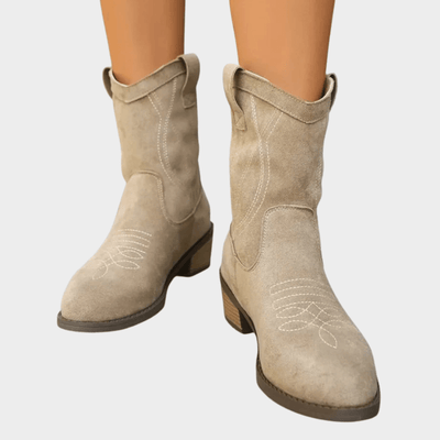 Noa | Beige Cowboy Boots