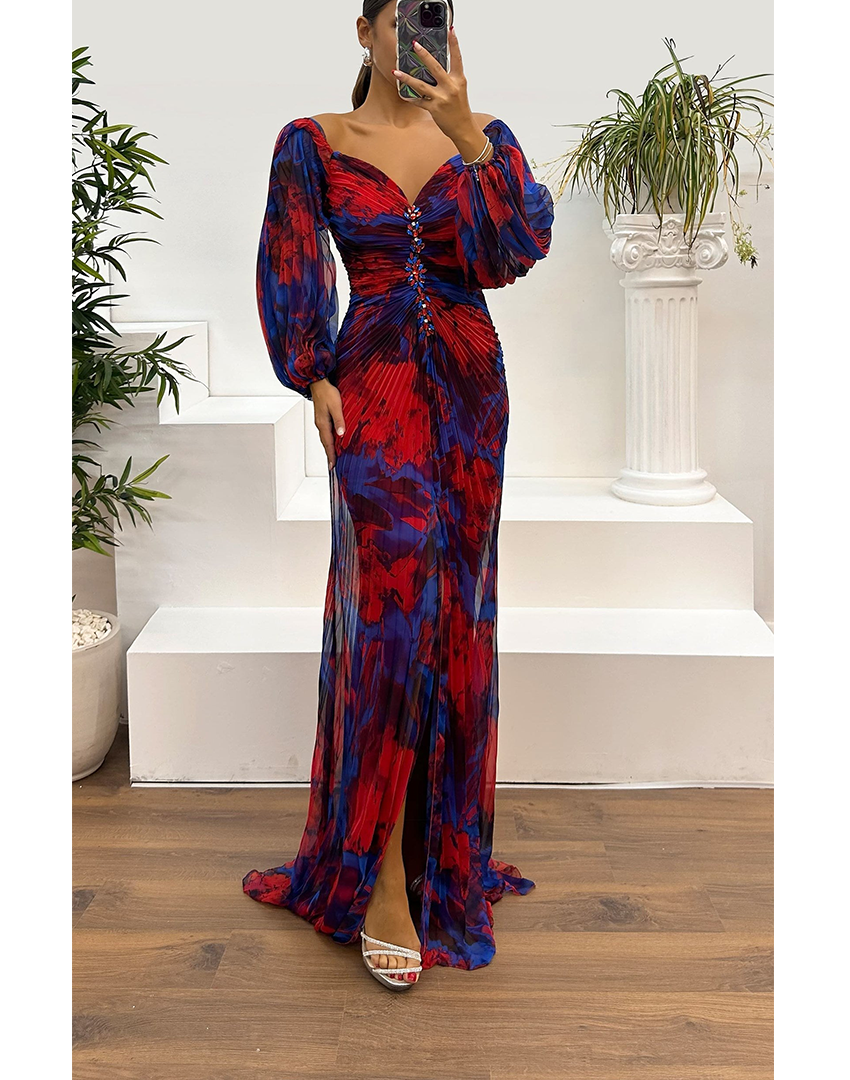 Avery™ | Long Pleated Evening Dress