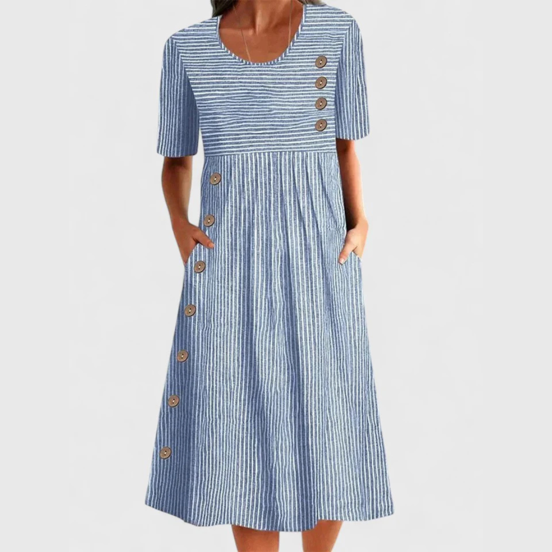Wanda™ Striped Midi Dress - Chic & Stylish