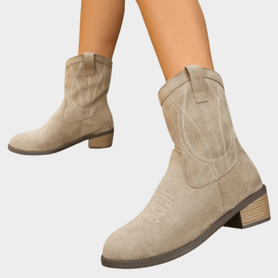 Noa | Beige Cowboy Boots