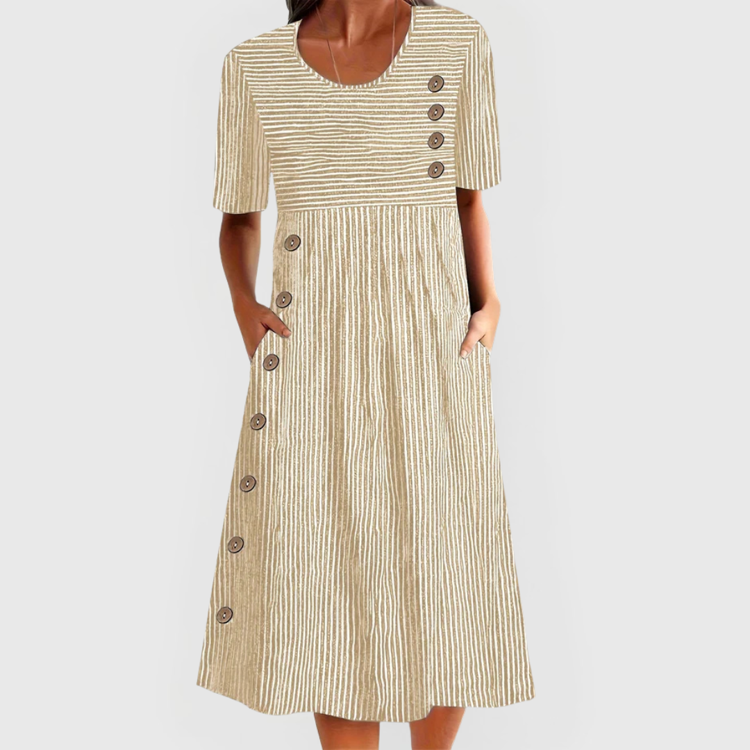 Wanda™ Striped Midi Dress - Chic & Stylish