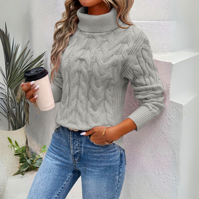 Giorgia | Turtleneck Sweater with Cable Knit Design