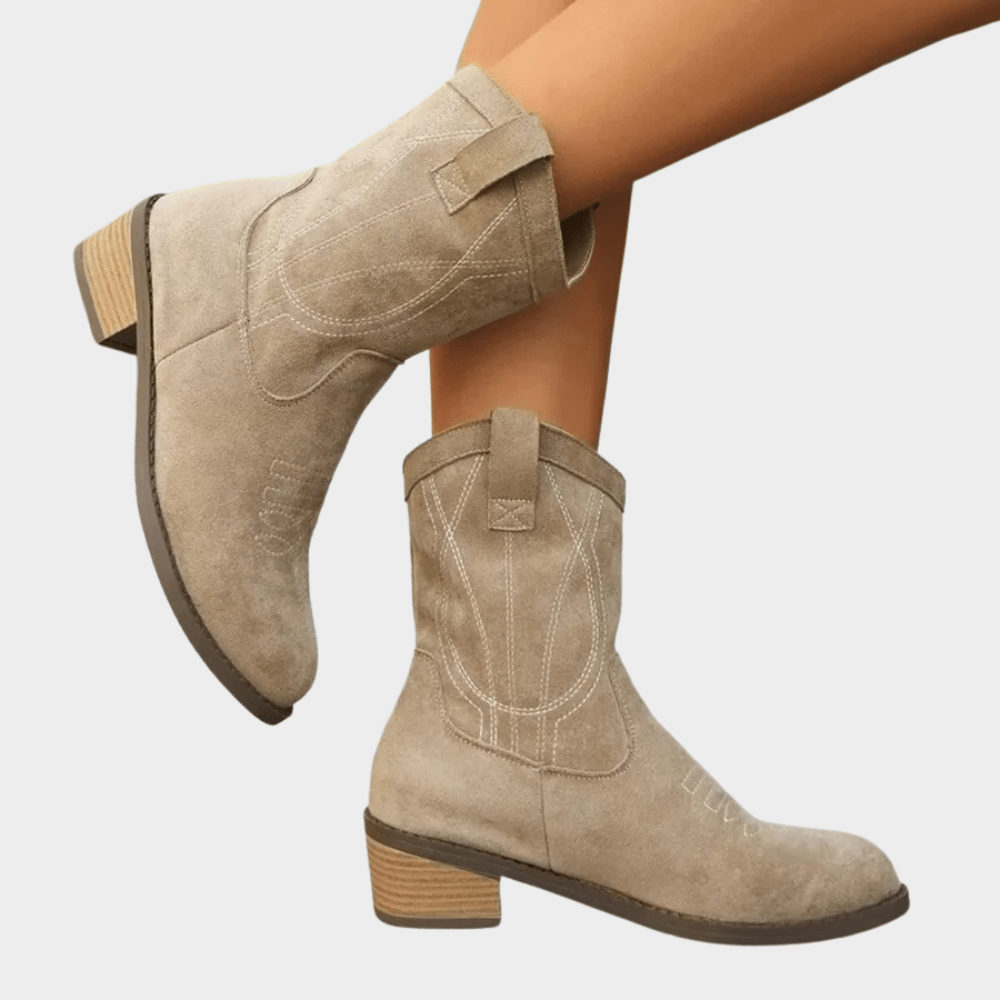 Noa | Beige Cowboy Boots