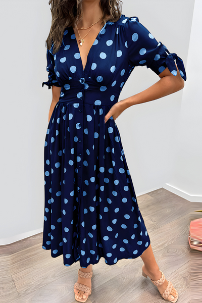 Georgiana | Midi Dress with Polka Dot Print