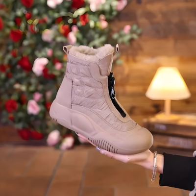 Maddie | White Quilted Ankle Boots