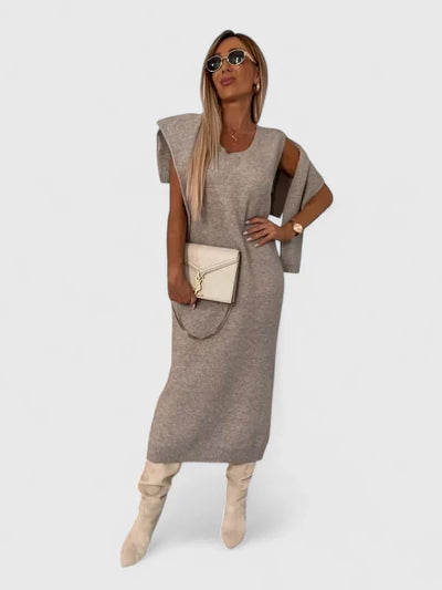 Chrystahl | Chic Dress and Turtleneck Sweater Ensemble