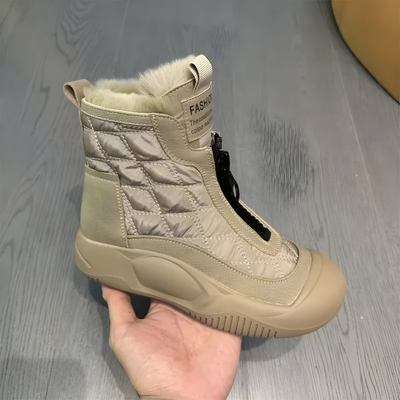 Maddie | White Quilted Ankle Boots