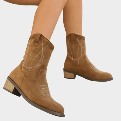 Noa | Beige Cowboy Boots
