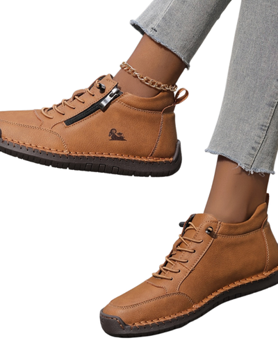 Ella | Beige Lace-Up Footwear