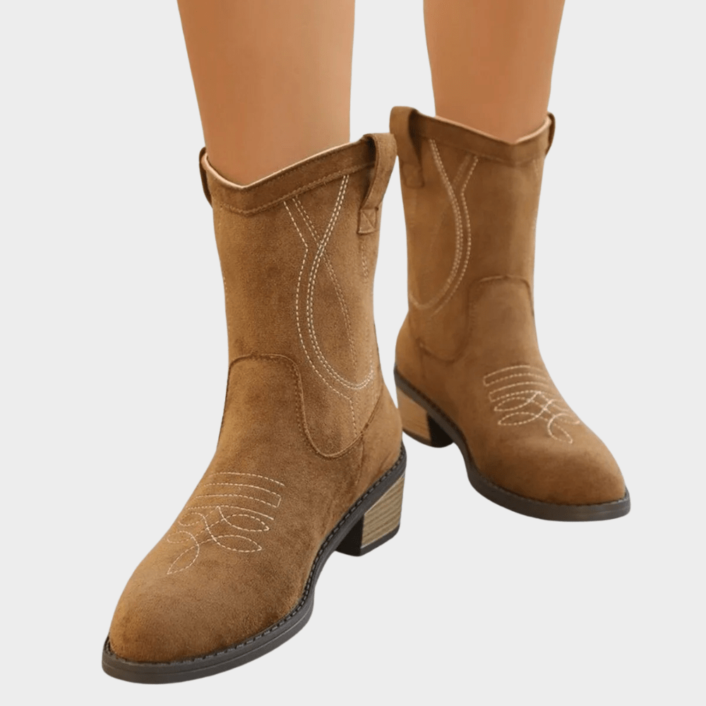 Noa | Beige Cowboy Boots