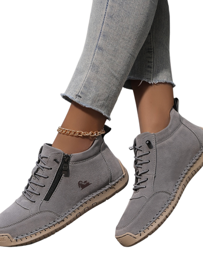 Ella | Beige Lace-Up Footwear