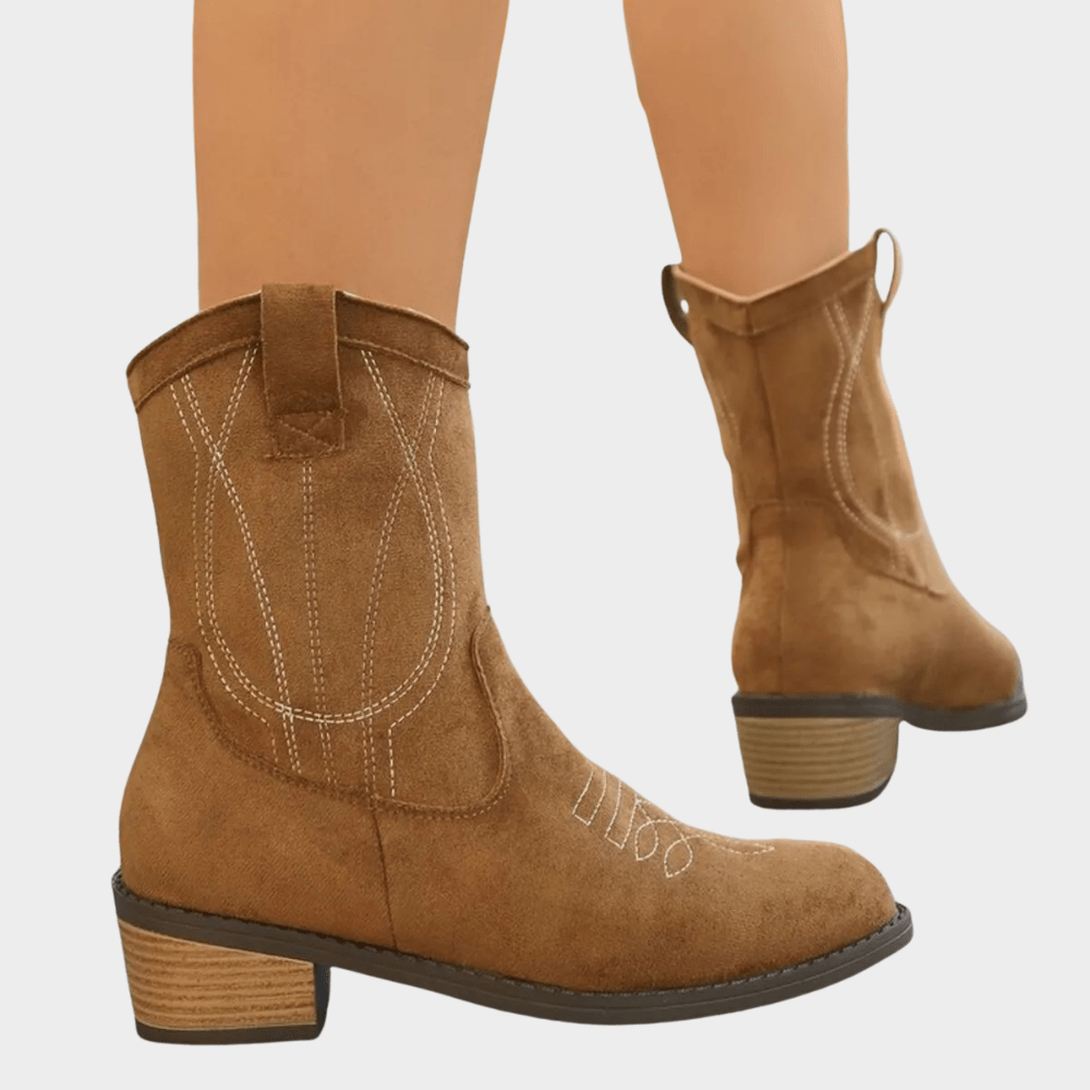 Noa | Beige Cowboy Boots