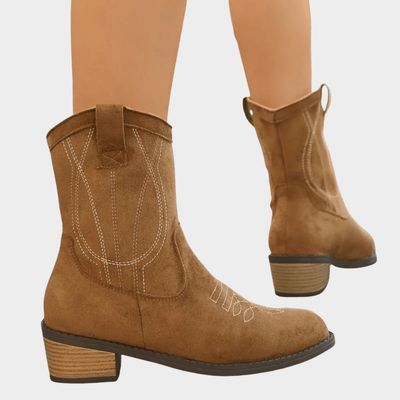 Noa | Beige Cowboy Boots