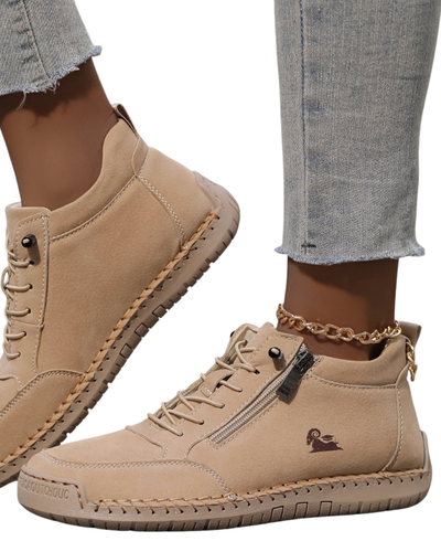 Ella | Beige Lace-Up Footwear