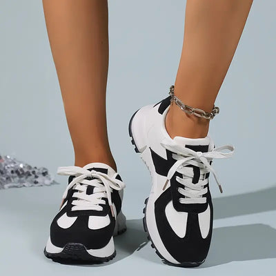 Hazel | Monochrome Black & White Sneakers