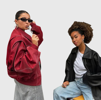 Faye™ - Luxe Oversized Leather Jacket
