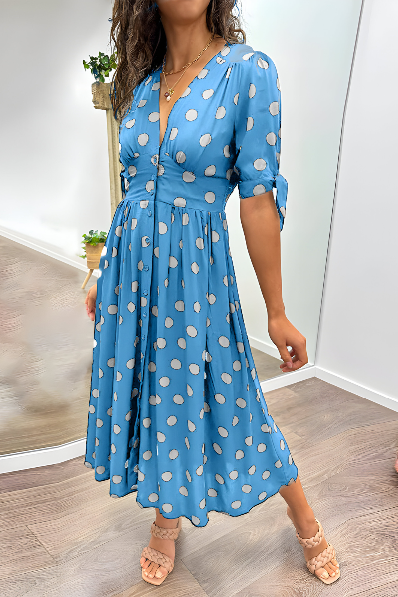 Georgiana | Midi Dress with Polka Dot Print