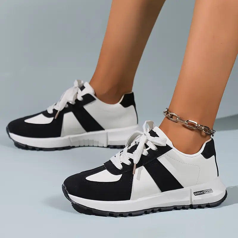 Hazel | Monochrome Black & White Sneakers
