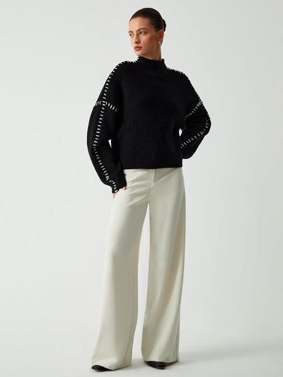 Alessi | Sweater with Contrast Stitching