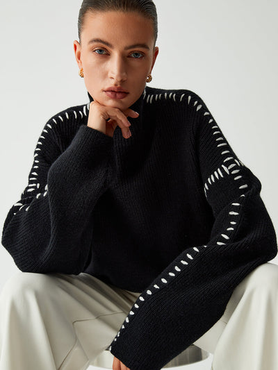 Alessi | Sweater with Contrast Stitching