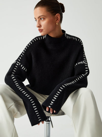 Alessi | Sweater with Contrast Stitching
