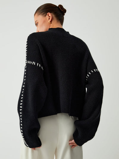 Alessi | Sweater with Contrast Stitching