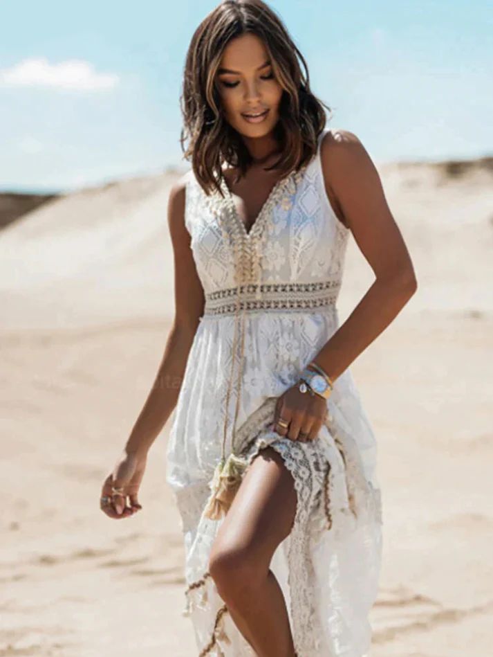 Boho Elegance | Women's Dress with Tassel Accents | Lightweight Summer Dress for Effortless Style 1