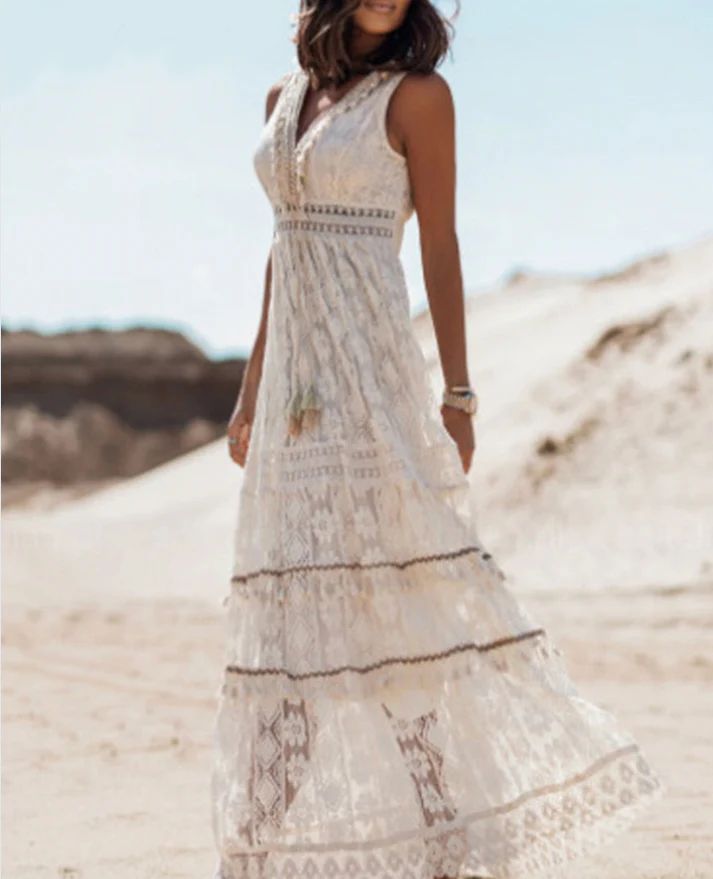 Boho Elegance | Women's Dress with Tassel Accents | Lightweight Summer Dress for Effortless Style 2