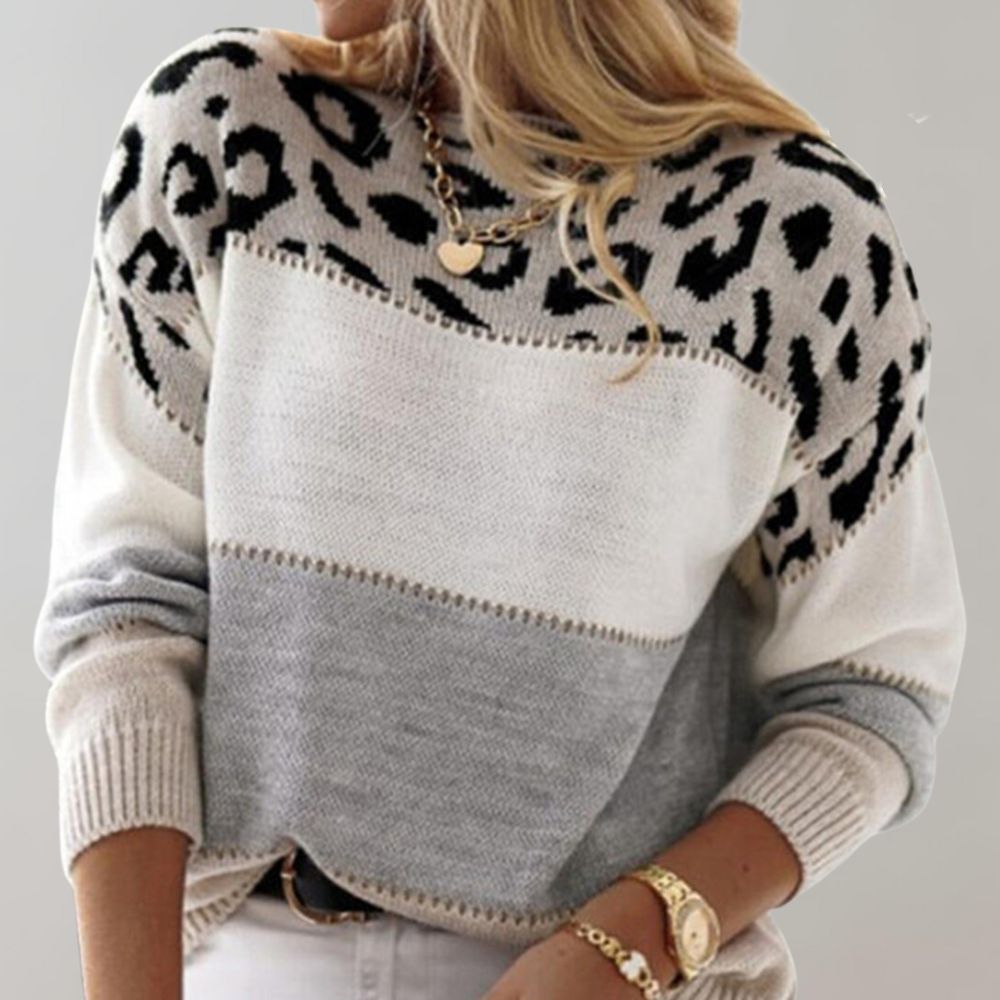 Chloe | Stylish Leopard Print Knit Sweater