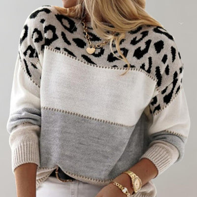 Chloe | Stylish Leopard Print Knit Sweater