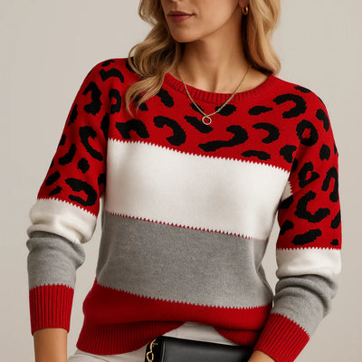 Megan | Casual Leopard Print Sweater