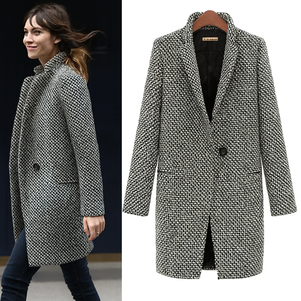 Claudia Herringbone Overcoat