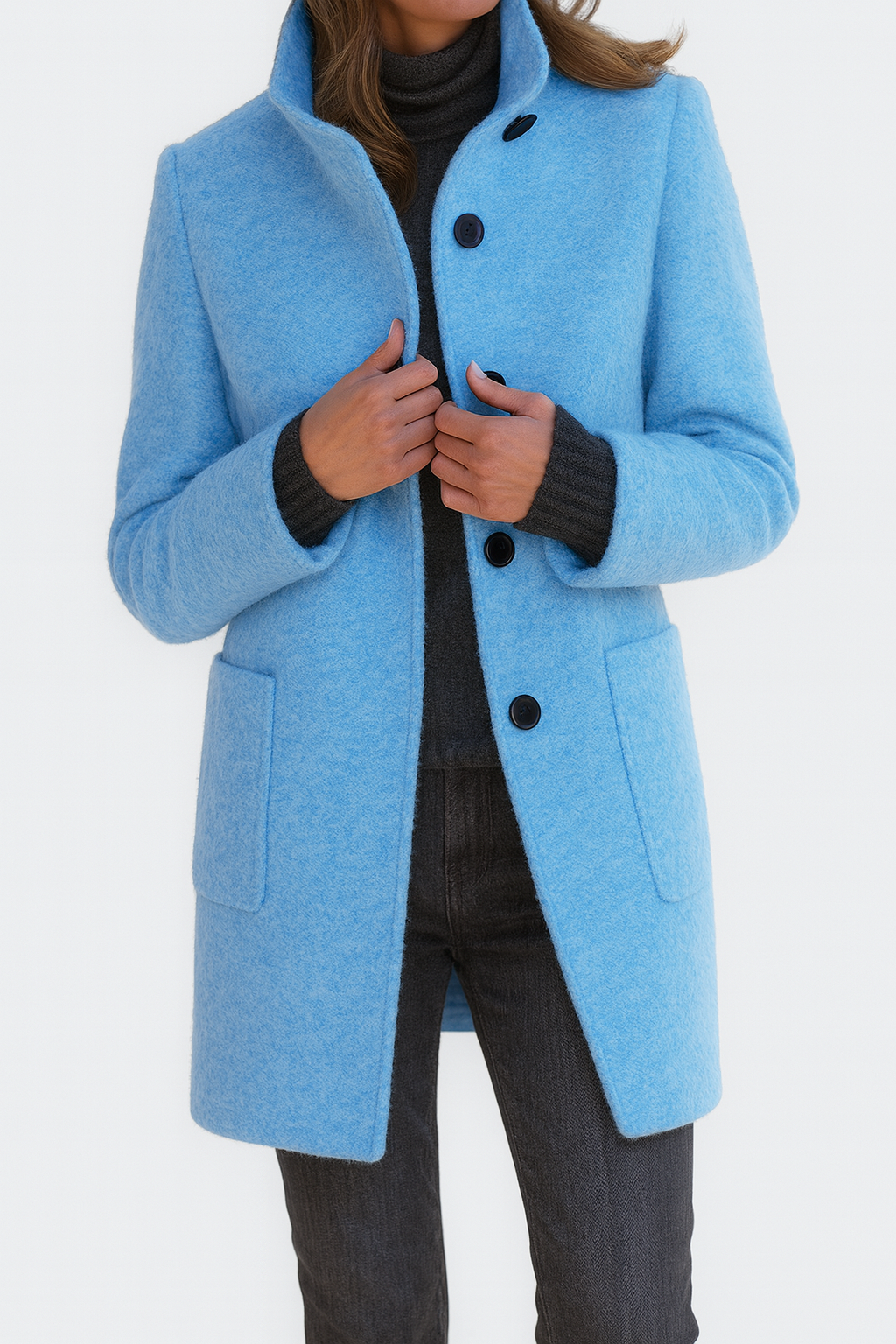 Stella | Timeless Blue Overcoat