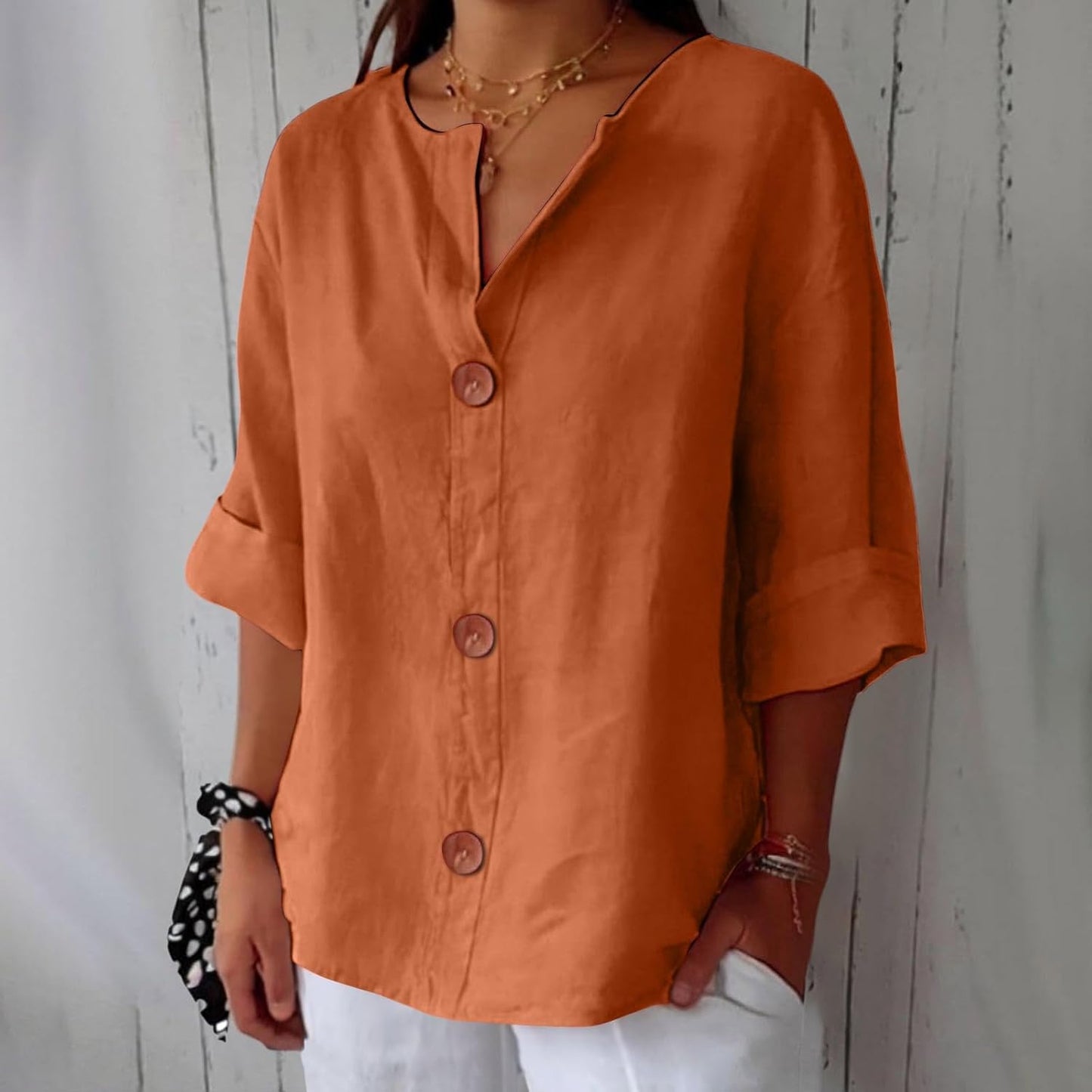 Coastal Charm | Women's White Linen Blouse with Lightweight Fabric | Effortless Style for Summer Elegance 1