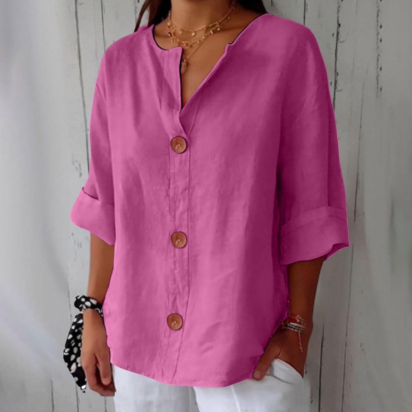 Coastal Charm | Women's White Linen Blouse with Lightweight Fabric | Effortless Style for Summer Elegance 10