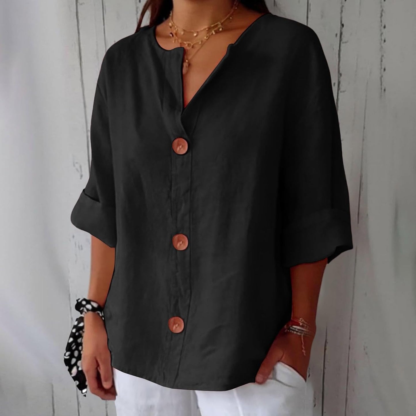 Coastal Charm | Women's White Linen Blouse with Lightweight Fabric | Effortless Style for Summer Elegance 11