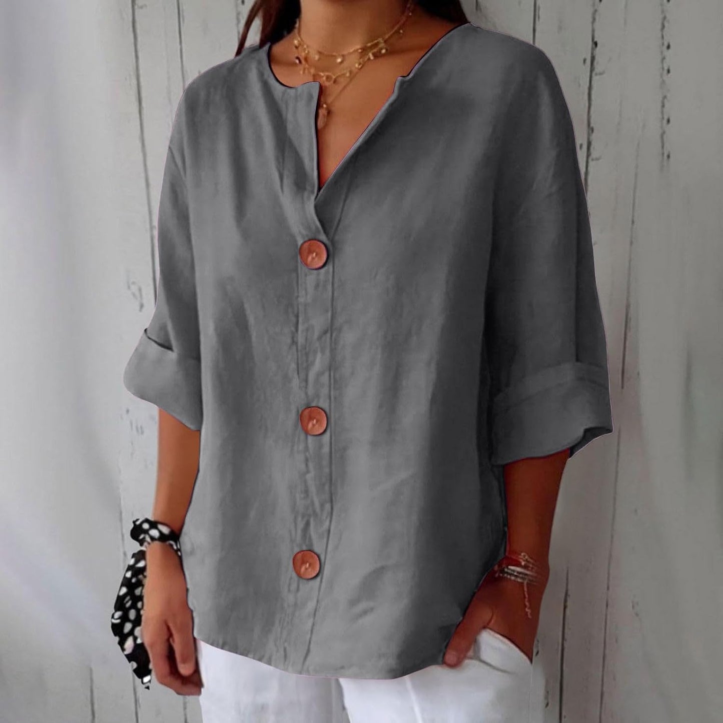 Coastal Charm | Women's White Linen Blouse with Lightweight Fabric | Effortless Style for Summer Elegance 3