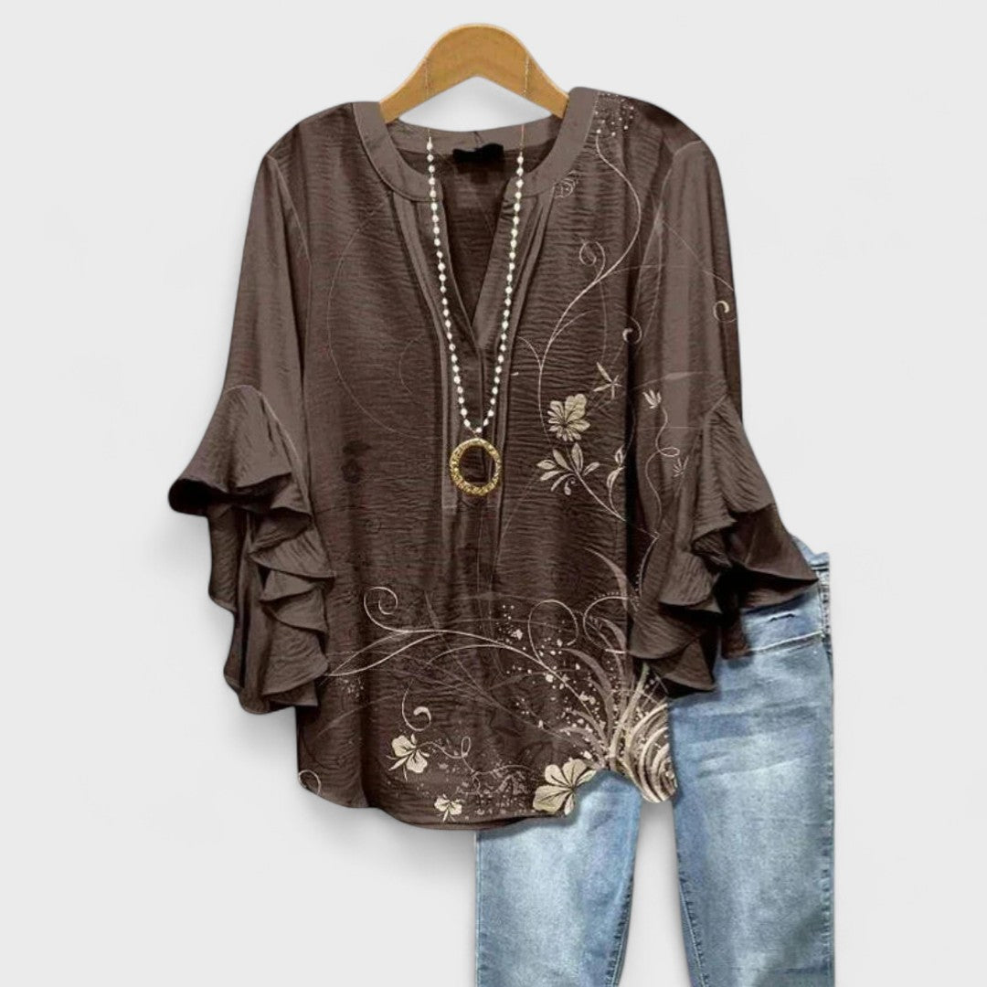 Elegant Women's Blouse with Ruffled Sleeves | Versatile Style for Any Occasion 4
