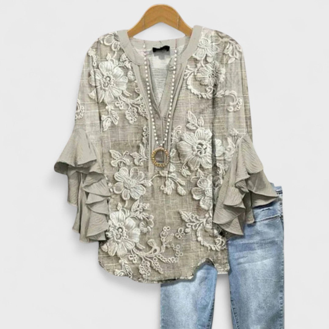 Elegant Women's Blouse with Ruffled Sleeves | Versatile Style for Any Occasion 7