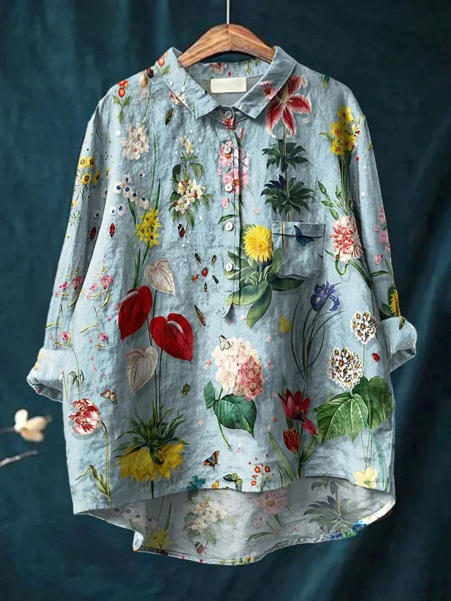 Floral Collection | Women's Blouse with Soft Fabric | Lightweight Long Sleeve Top for Everyday Comfort 0