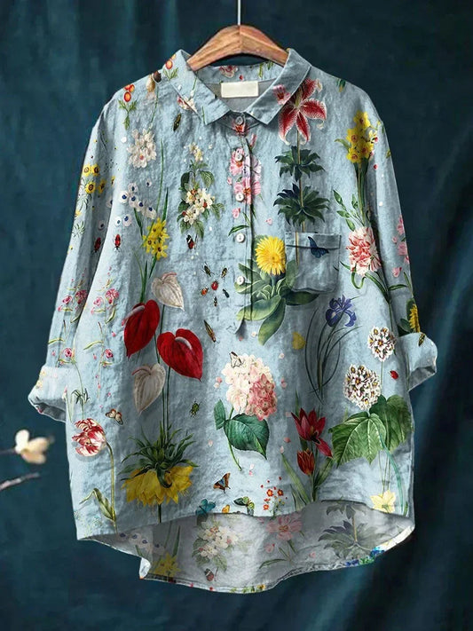 Floral Collection | Women's Blouse with Soft Fabric | Lightweight Long Sleeve Top for Everyday Comfort 0