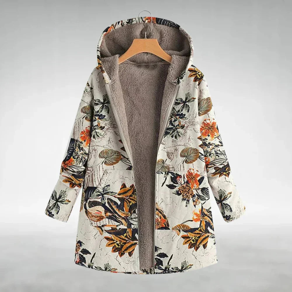 Sofia - Stylish Floral Fleece Coat