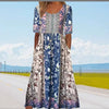 Women’s Summer Boho Midi Dress – Elegant Sleeveless Floral Linen Outfit