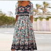 Women’s Summer Boho Midi Dress – Elegant Sleeveless Floral Linen Outfit