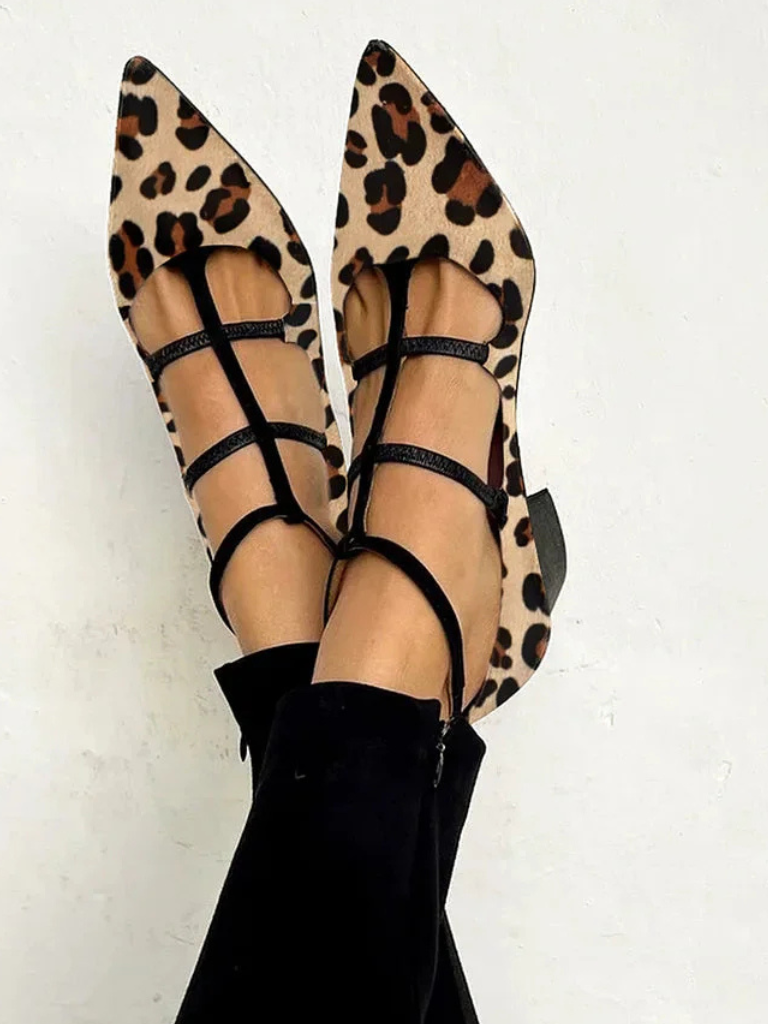 LEONI LEOPARD BALLET HEELS